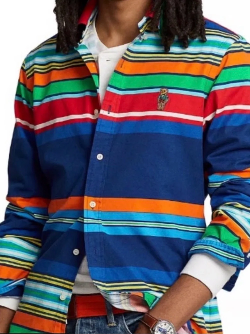 Polo Ralph Lauren Polo Bear Multicolor Striped Oxford Shirt L